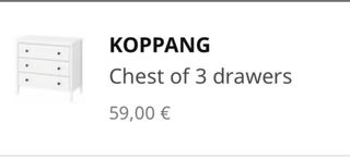 Cómoda con 3 cajones - pintó la parte superior de