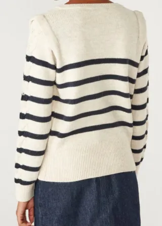 Jersey Naf Naf rayas beige y negro