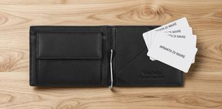 Portafoglio Slim Armata di Mare Vera Pelle Nero