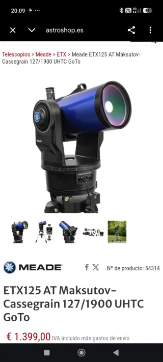 Telescopio Meade con trípode