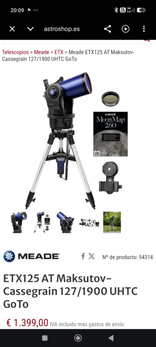 Telescopio Meade con trípode