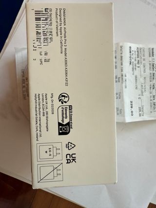 Airpods Pro 3 sin abrir factura corte inglés