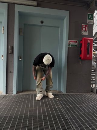 Jeans lunghi beige e blu