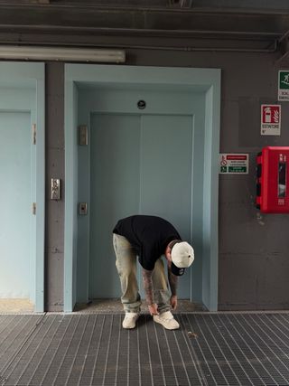 Jeans lunghi beige e blu