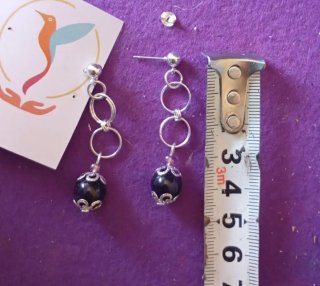Pendientes Cuarzo Hidrotermal Morado.