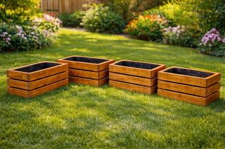 Jardinera de madera de pino