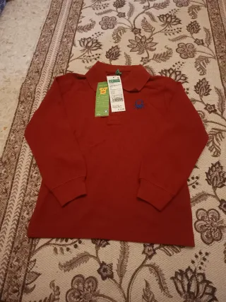 Polo Benetton niño rojo 2 años