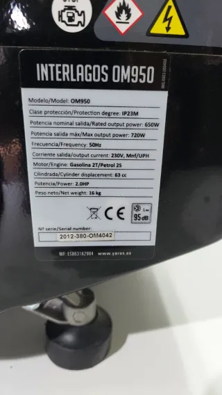 Generador Eléctrico Omega Interlagos OM950