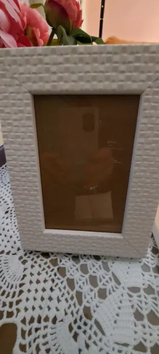 Portafotos blanco efecto madera