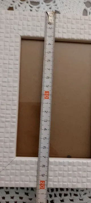 Portafotos blanco efecto madera