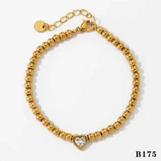 Pulsera Corazón Baño Oro Acero Inoxidable