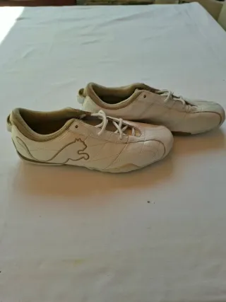 Zapatillas Puma Piel Bajas Blancas/Crema
