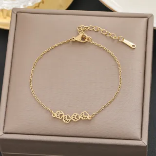 Pulsera Patas Perro Baño Oro Acero Inoxidable