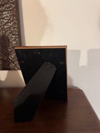 Marco de fotos madera y dorado