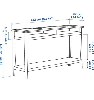 Consola de salón madera y cristal