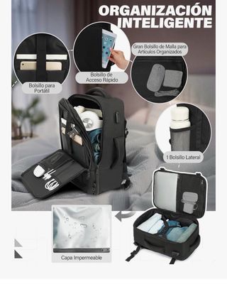 Mochila cabina avión negra