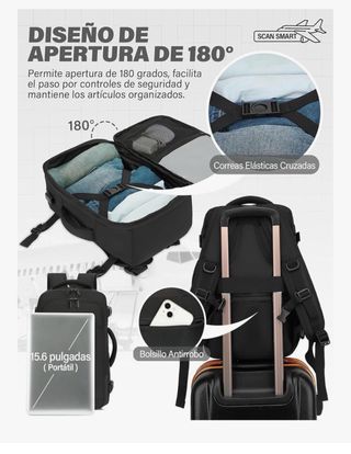 Mochila cabina avión negra