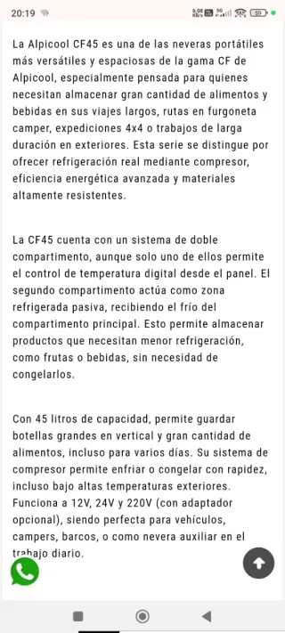 Nevera Compresor Alpicool CF45