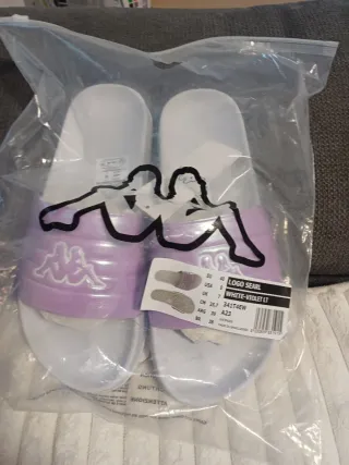 Chanclas Kappa Seal Blancas y Rosas