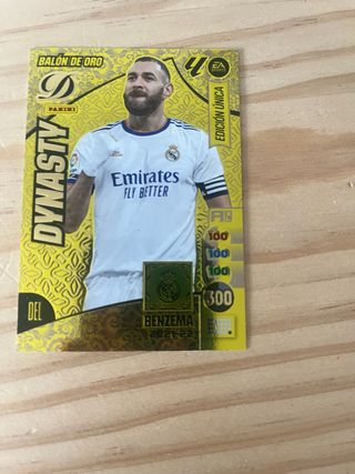 Carta Panini Benzema Balón de Oro Dynasty