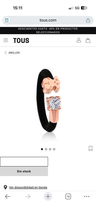 Anillo Tous Oso y topazio