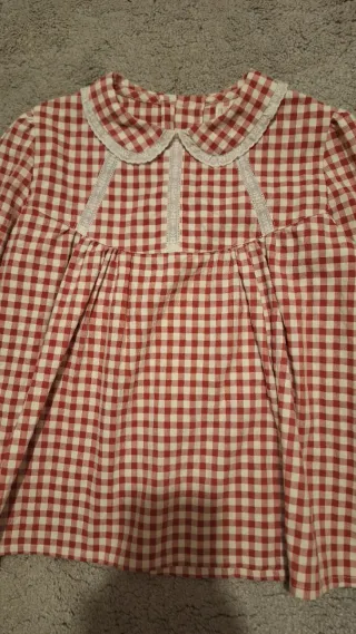 Blusa Vichy Frambuesa Mi Canesú