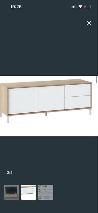 Mueble TV y Estantería Madera/Metal