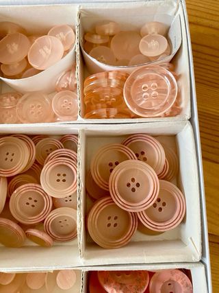 Bottoni rosa vintage assortiti mix nuovi