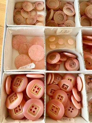 Bottoni rosa vintage assortiti mix nuovi