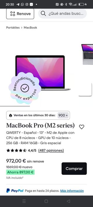 MACBOOK PRO M2 16 GB DE RAM NUEVO