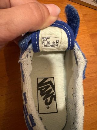 Zapatillas Vans Niño Talla 22 Azul Cuadros