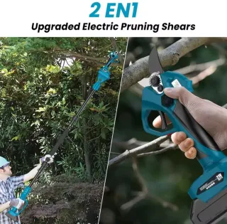 Tijeras de podar eléctricas con palo