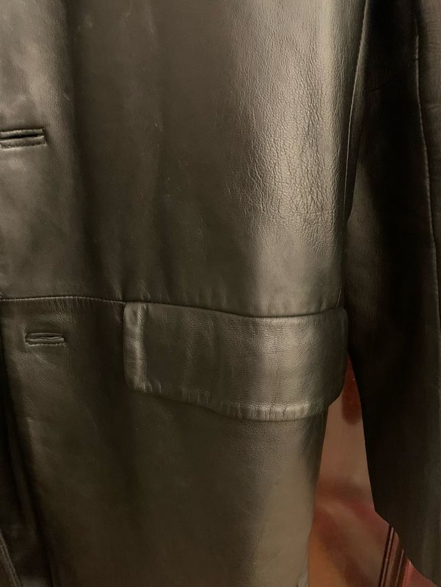 Abrigo de cuero hombre