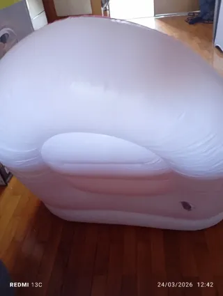 Puf Hinchable Rojo y Blanco