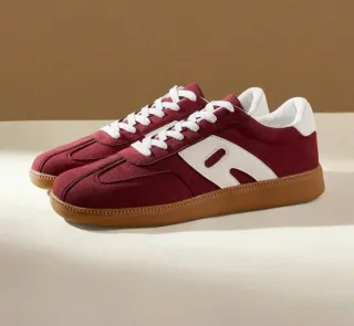 Zapatillas deportivas casuales,color burdeos