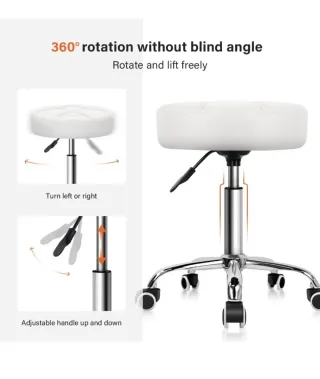 Taburete giratorio regulable con ruedas
