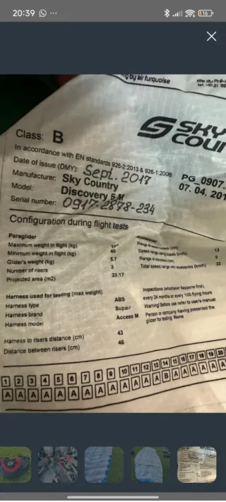 Parapendio Discovery - Set Completo