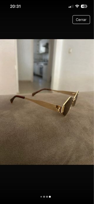 Gafas de sol hexagonales doradas