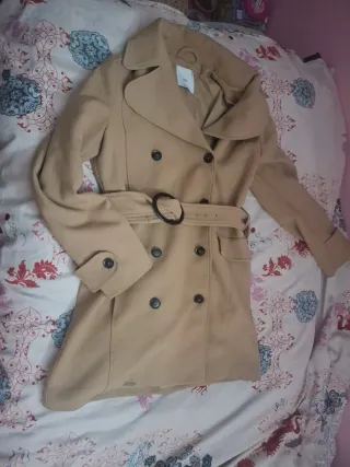 Chaqueta Mango Beige Mujer
