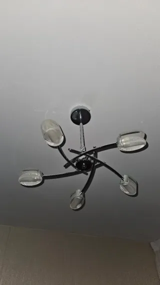 1 Lámpara de techo + 2 lámpara mesilla plata/tran