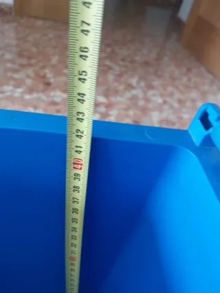 Cajón grande de plástico duro azul