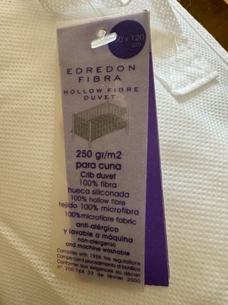 Edredón Fibra Cuna 90x120cm