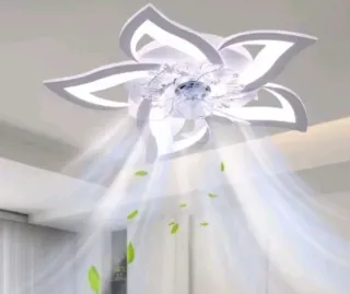 Ventilador de techo moderno flor LED