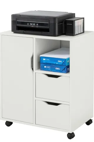 Mesa auxiliar blanca oficina