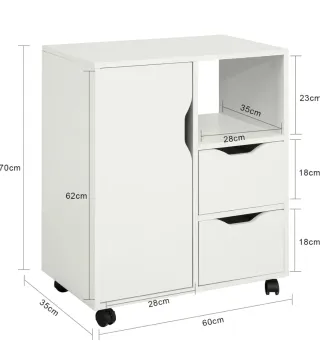 Mesa auxiliar blanca oficina