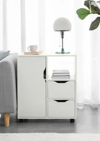 Mesa auxiliar blanca oficina