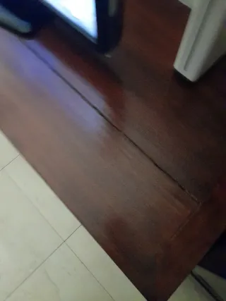 Mueble TV madera con cristal