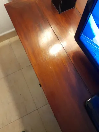 Mueble TV madera con cristal