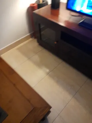 Mueble TV madera con cristal
