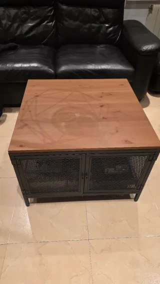 Mesa centro auxiliar madera y metal